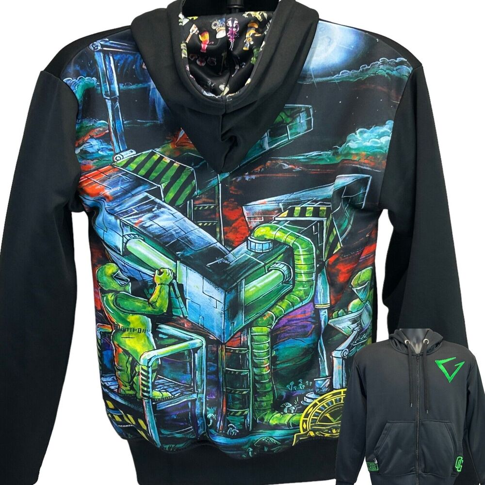World Series of Glass Hoodie Mens Small Black Hooded Sweatshirt Water Pipe Bongs